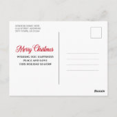 kerstfoto Familienaam Rustisch Hood Style Briefkaart (Achterkant)