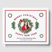 Kerstfoto Feestdagen Nieuwjaar Krans Custom Gastenboek (Voorkant)