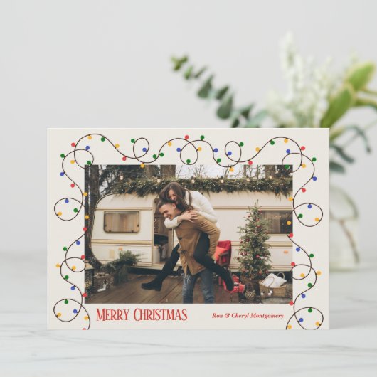 kerstfoto feestdagenkaart (Staand voorkant)