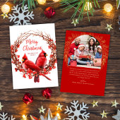 Kerstfoto Feestelijke krans Rode Kardinaal Feestdagenkaart