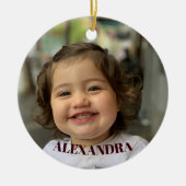 Kerstfoto Flamingo Santa Hat Tropical Keramisch Ornament (Voorkant)