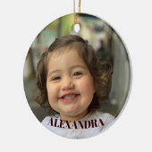 Kerstfoto Flamingo Santa Hat Tropical Keramisch Ornament (Links)