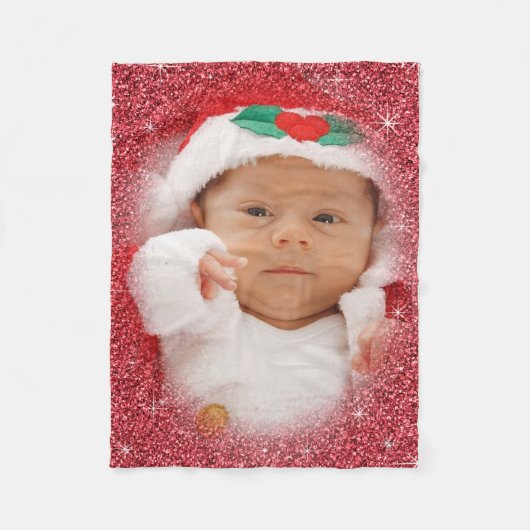 kerstfoto Fleece Blanket Deken (Voorkant)