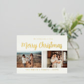 kerstfoto folie feestdagen briefkaart (Staand Voorkant)