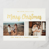 kerstfoto folie feestdagen briefkaart (Voorkant)