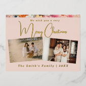 kerstfoto folie feestdagen briefkaart (Voorkant)