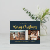 kerstfoto folie feestdagen briefkaart (Staand Voorkant)