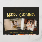 kerstfoto folie feestdagen briefkaart (Voorkant)