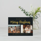 kerstfoto folie feestdagen briefkaart (Staand Voorkant)