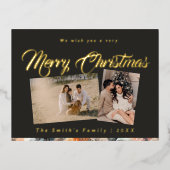 kerstfoto folie feestdagen briefkaart (Voorkant)