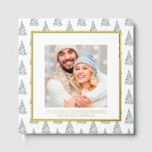 Kerstfoto Gastboek Waterverf Tree Pattern Gastenboek (Voorkant)