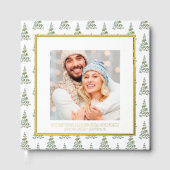 Kerstfoto Gastboek Waterverf Tree Pattern Gastenboek (Voorkant)