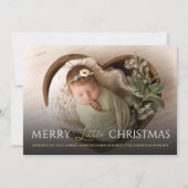 Kerstfoto geboorteaankondiging feestdagenkaart (Voorkant)