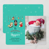 kerstfoto geboorteaankondiging kaart (Voorkant / Achterkant)