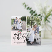 Kerstfoto, gehuwd en vrolijk feestdagenkaart (Staand voorkant)