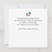 Kerstfoto, gehuwd en vrolijk feestdagenkaart (Achterkant)