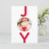 Kerstfoto geniet van witte rode moderne schrijfkaa kaart (Staand voorkant)