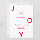 Kerstfoto geniet van witte rode moderne schrijfkaa kaart (Achterkant)