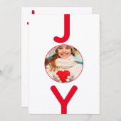 Kerstfoto geniet van witte rode moderne schrijfkaa kaart (Voorkant / Achterkant)