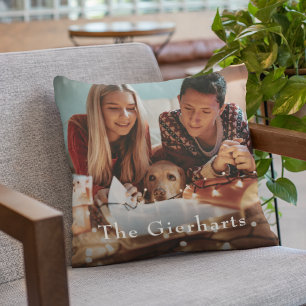 Kerstfoto Gepersonaliseerde vakantie Kussen