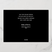 Kerstfoto goud folie feestdagenkaart (Achterkant)