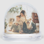 Kerstfoto Gouden vreugdevolle tekst Sneeuwbol (Achterkant)