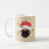 Kerstfoto Grappig Elf Santa Pet Beige Koffiemok (Links)