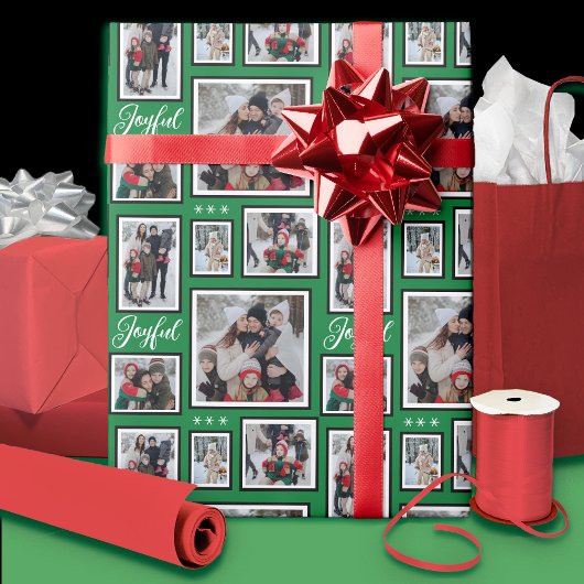 Kerstfoto groen inpakpapier