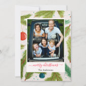 Kerstfoto Groen Wit Vakantie Feestdagenkaart (Voorkant)