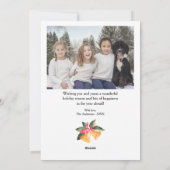 Kerstfoto Groen Wit Vakantie Feestdagenkaart (Achterkant)