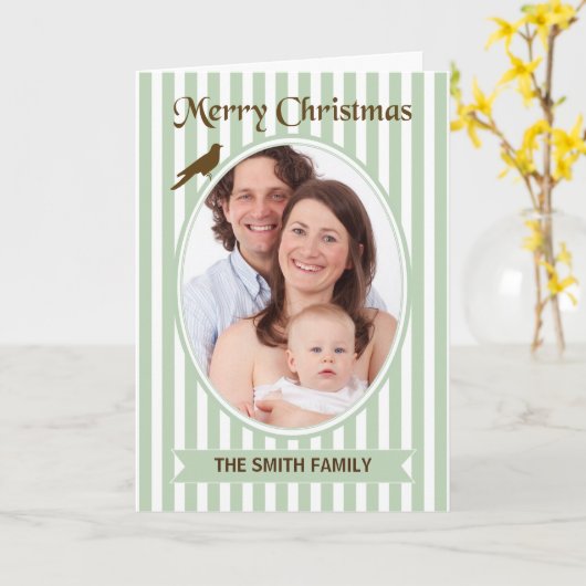 kerstfoto  groene strepen kaart (Gele Bloem)