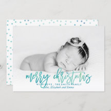 Kerstfoto groene Waterverf Typografie