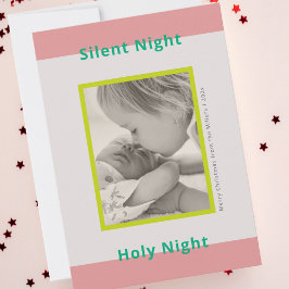 Kerstfoto groet pasgeboren baby feestdagenkaart