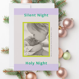 Kerstfoto groet pasgeboren baby feestdagenkaart