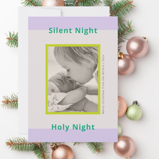 Kerstfoto groet pasgeboren baby feestdagenkaart