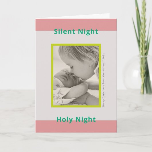 Kerstfoto groet pasgeboren baby kaart (Voorkant)