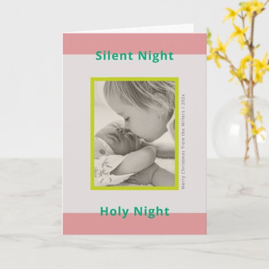 Kerstfoto groet pasgeboren baby kaart (Gele Bloem)