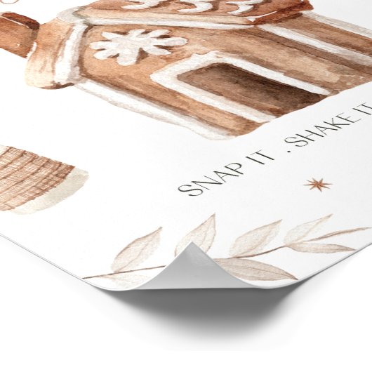 Kerstfoto Guestbook Tafelteken Poster (Hoek)