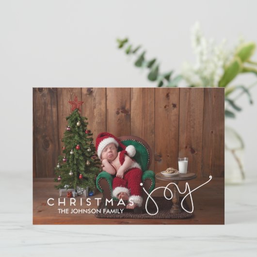 kerstfoto | Handschrift Feestdagenkaart (Staand voorkant)