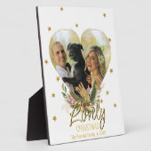 Kerstfoto Hartelijk liefje Gold Glitter Stars Fotoplaat (Zijkant)