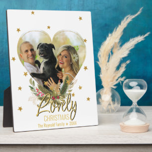 Kerstfoto Hartelijk liefje Gold Glitter Stars Fotoplaat