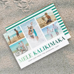 Kerstfoto Hawaii Mele Kalikimaka Feestdagenkaart<br><div class="desc">Hawaiian kerstkaart met een 5 foto-collage van je mooie familie,  het gezegde "mele kalikimaka" in een elegant groen gradiëntlettertype,  je familienaam en het jaar.</div>