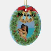 Kerstfoto Hawaiian Keramisch Ornament (Rechts)