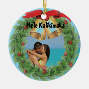 Kerstfoto Hawaiian Keramisch Ornament