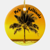 Kerstfoto Hawaiian Keramisch Ornament (Achterkant)