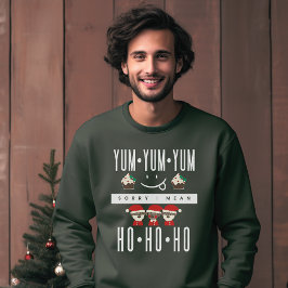 kerstfoto Ho Ho Funny Foodie Quote Typografie Trui