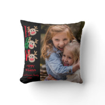 Kerstfoto Ho Ho Ho Cartoon rendieren zwart