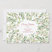 Kerstfoto Holly en Berries Feestdagenkaart (Achterkant)