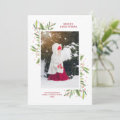 Kerstfoto Holly en Berries Feestdagenkaart (Staand voorkant)