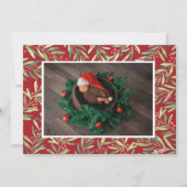 Kerstfoto Holly en Berries Feestdagenkaart (Voorkant)